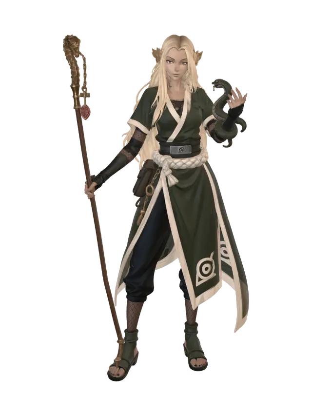 Serpentbound Enchantress AI 생성 3D 모델