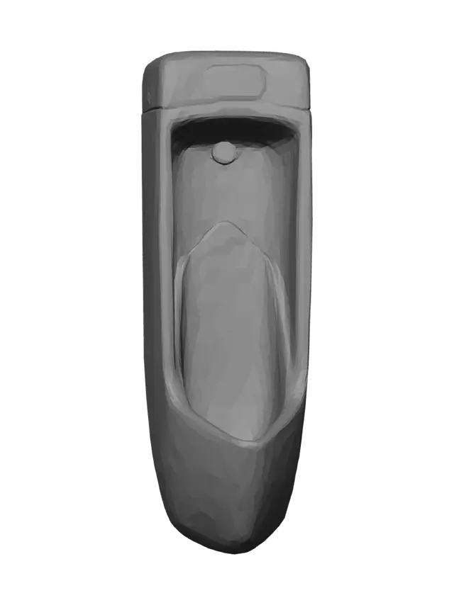 3D model for Modern urinal in tiled bathroom