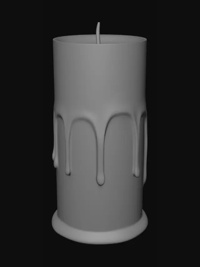 3D model for Decorative wax candle for 3D printing,
smooth cylindrical body,
elegant melted wax flowing down one side,
organic wax drips,
minimalist home decor,
clean topology,
watertight mesh,
flat bottom,
no flame,
support-free FDM printing,
high quality STL,
smooth surface,
modern Scandinavian style