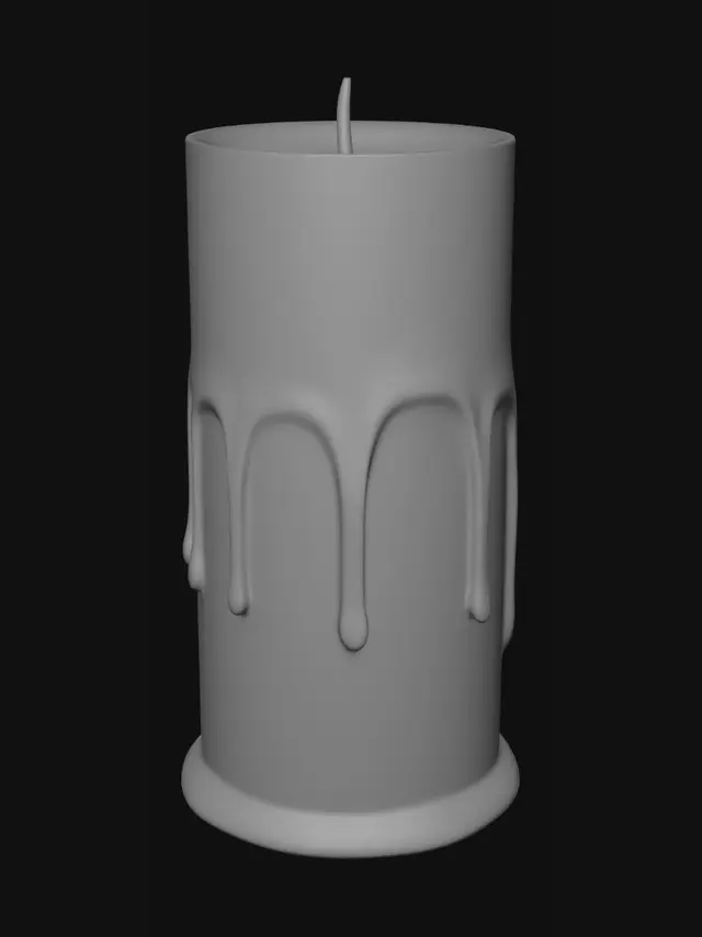 3D model for Decorative wax candle for 3D printing,
smooth cylindrical body,
elegant melted wax flowing down one side,
organic wax drips,
minimalist home decor,
clean topology,
watertight mesh,
flat bottom,
no flame,
support-free FDM printing,
high quality STL,
smooth surface,
modern Scandinavian style