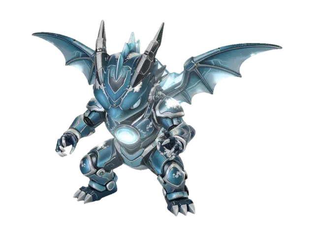 Icebound Dragon - Dragonice 3D model, vytvořený pomocí AI