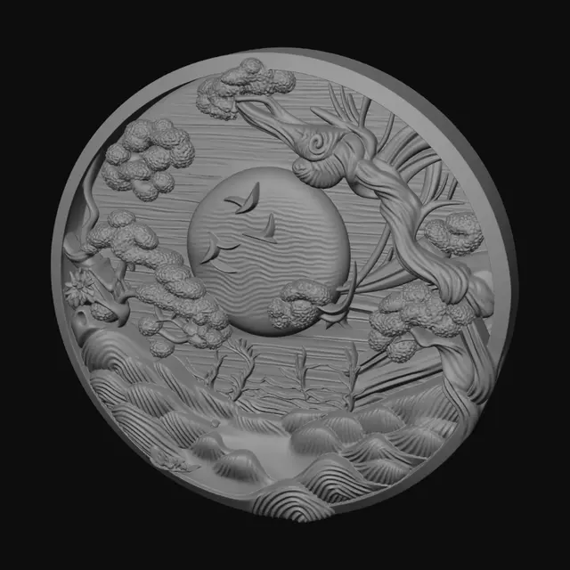 3D model for Moonlit Circle Landscape