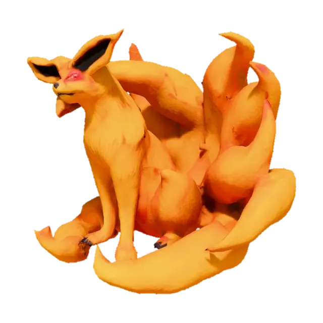 Fox With Nine Tails - Kyuubi 3D model, vytvořený pomocí AI