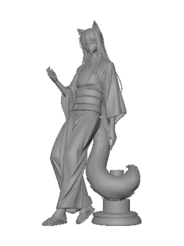 3D model for Azure Yukata Kitsune