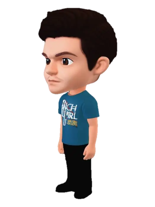 Determined Avatar 3D model, vytvořený pomocí AI