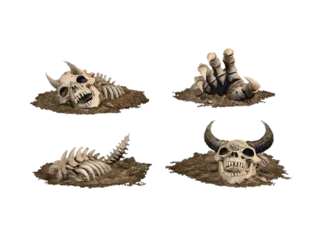Buried Beasts Quartet - Monsters 3D model, vytvořený pomocí AI