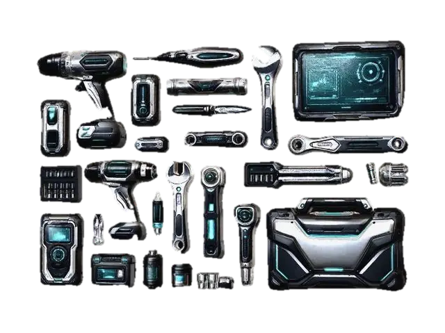 Futuristic Toolset - Gadgets 3D model, vytvořený pomocí AI