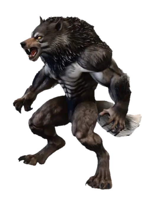 Werewolf - Savage 3D model, vytvořený pomocí AI