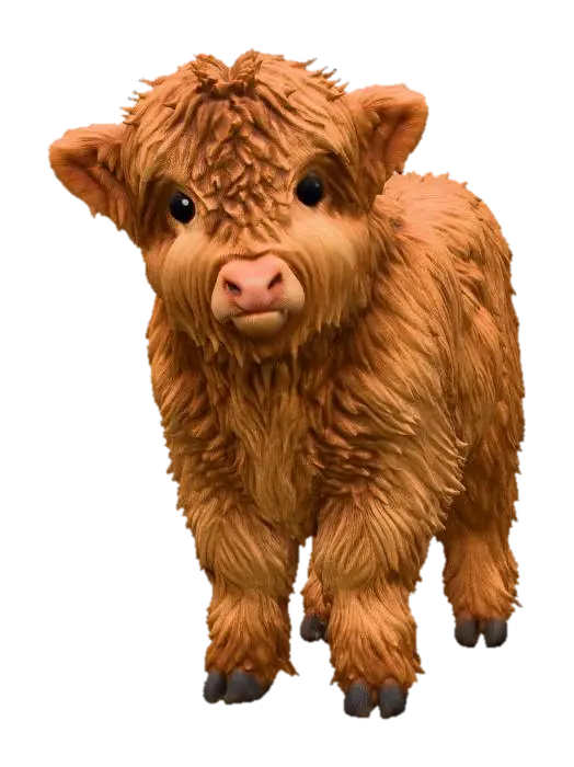 Cinnamon Puff - Cow 3D model, vytvořený pomocí AI