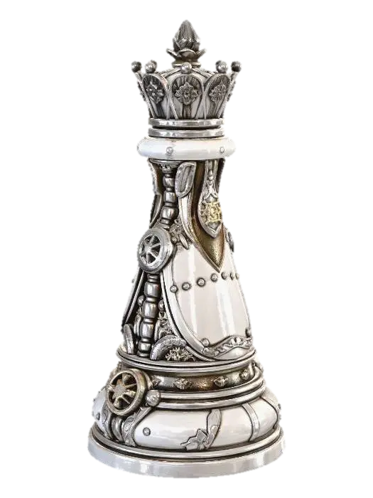 Modello 3D Steampunk Queen White - Aether, generato dall’IA
