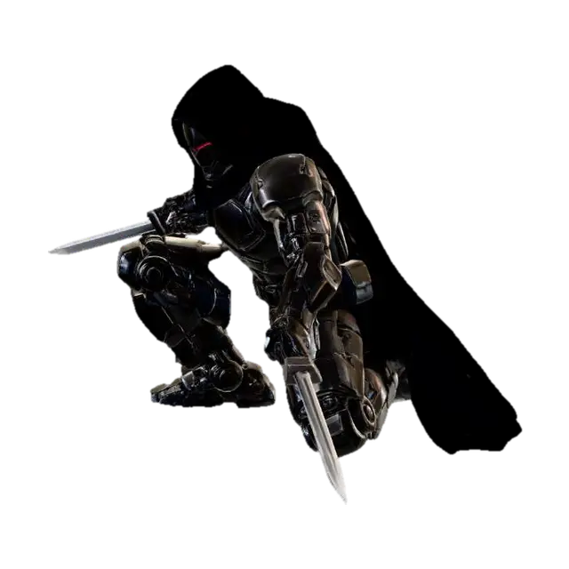Cyborg Assassin - Engineered-3D-modell, genererad av AI
