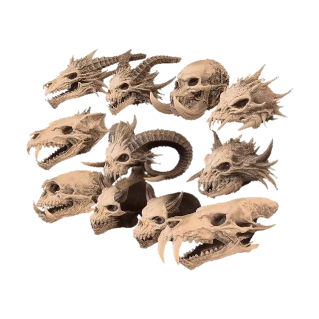 Collection of Monster Skulls - Monsters 3D model, vytvořený pomocí AI
