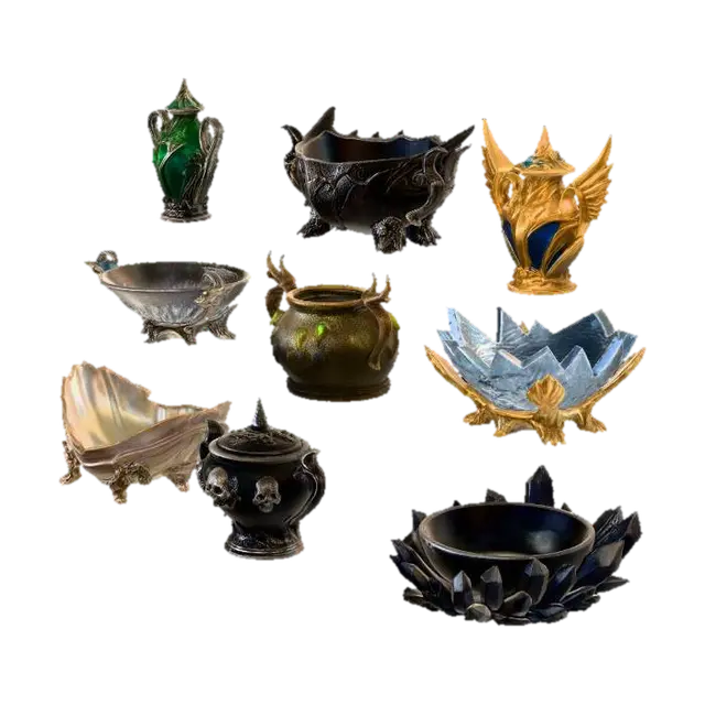 Nine Relic Vessels 3D model, vytvořený pomocí AI