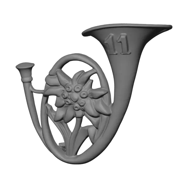 3D model for Silver floral horn with 11