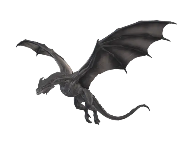 Black Dragon - Shadowwing 3D model, vytvořený pomocí AI