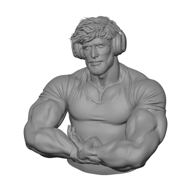 3D model for Blonde Gamer in Oversized Headphones
