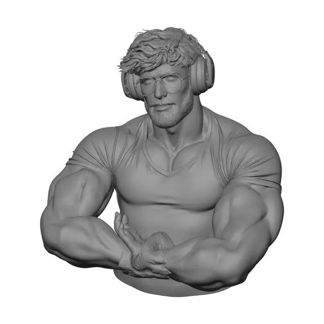 3D model for Blonde Gamer in Oversized Headphones