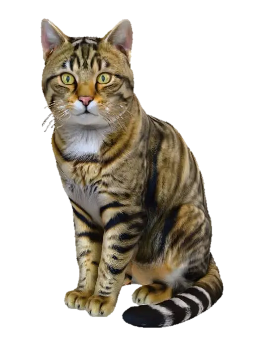 Sitting Wildcat 3D model, vytvořený pomocí AI