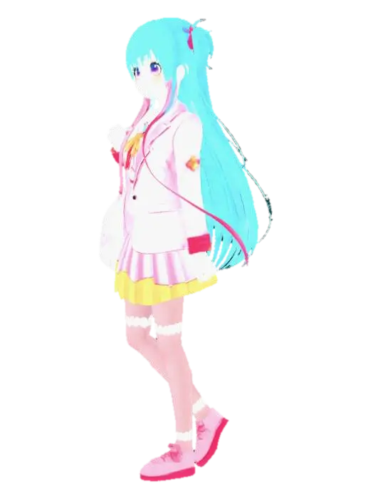3D model for high-definition anime girl