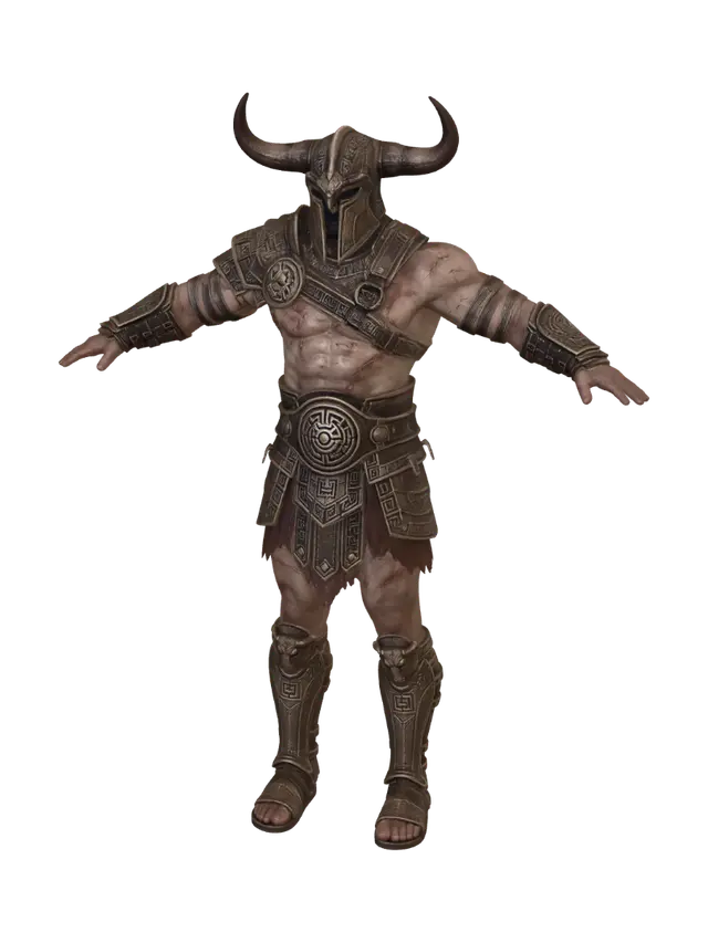 3D model for Horned Warrior in Bronze Armor