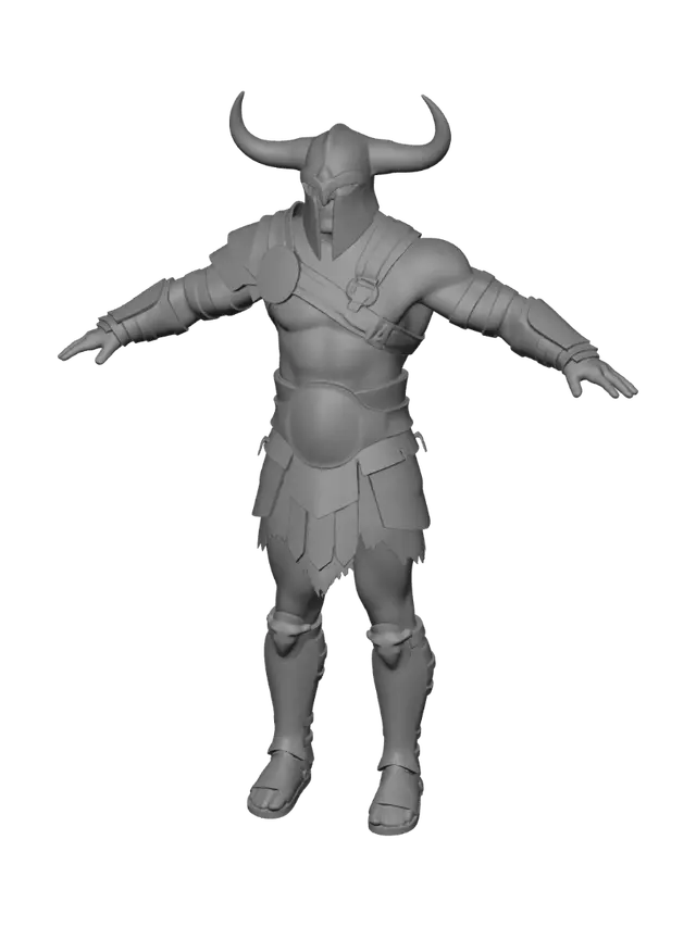 3D model for Horned Warrior in Bronze Armor