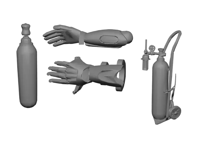 3D model for Prosthetic Hands and Oxygen Cylinders