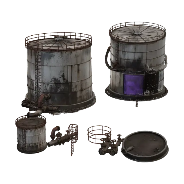 3D model for Rusty Industrial Storage Tank