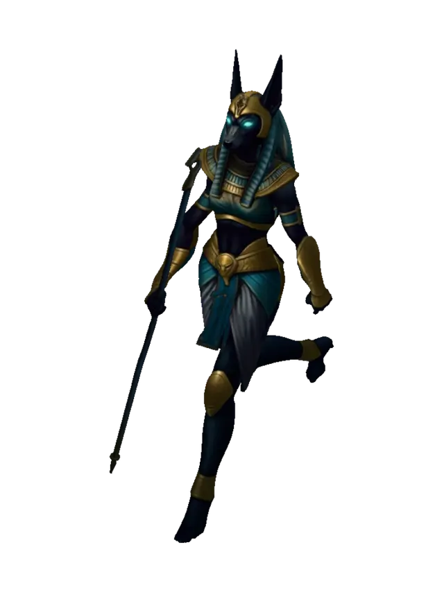 Anubis 3D Character — AAA Fantasy Game Ready - Charactermodel 3D-model, gegenereerd door AI