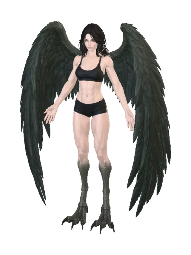 Harpy 3d model - 3dgame 3D model, vytvořený pomocí AI