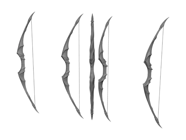 3D model for Elven Long Bow: Faceted Metal