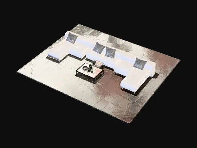3D model for a luxurious apartment where crime occurred 
(draw body contour on the floor)