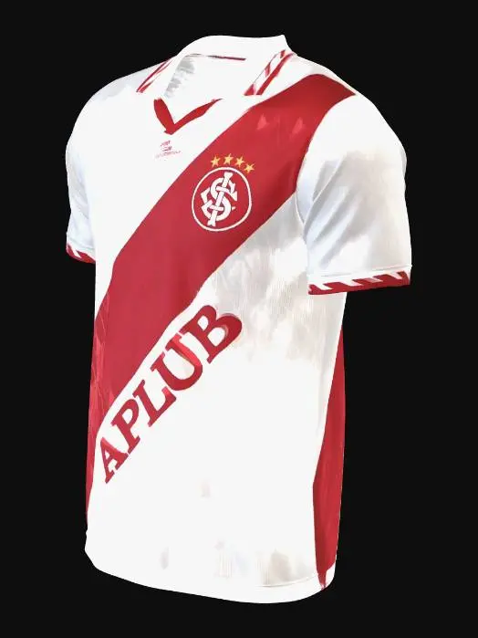 3D model for White Soccer Jersey with Red Diagonal Stripe