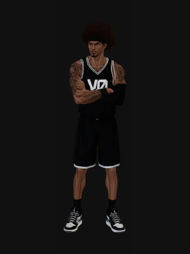 3D model for Afro Baller on the Court
