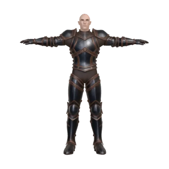 Azure Knight - Template 3D model, vytvořený pomocí AI