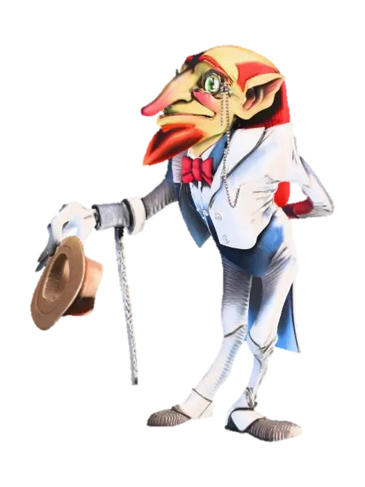 Dapper Gambler 3D model, vytvořený pomocí AI