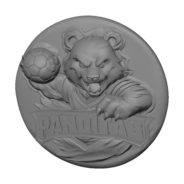 3D model for Angry Panda with Soccer Ball