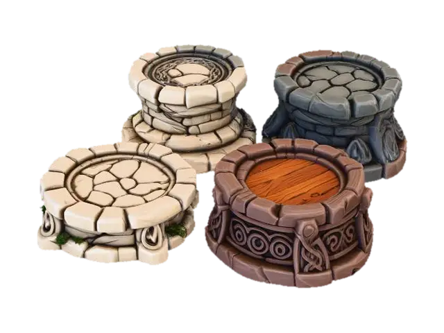 Bases Pedestals Minis - Miniatures 3D model, vytvořený pomocí AI