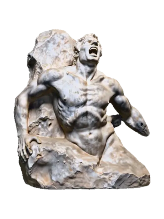 Agony in Stone - Emotion 3D model, vytvořený pomocí AI