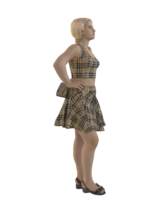 Plaid Picnic Look - Lightskin 3D model, vytvořený pomocí AI