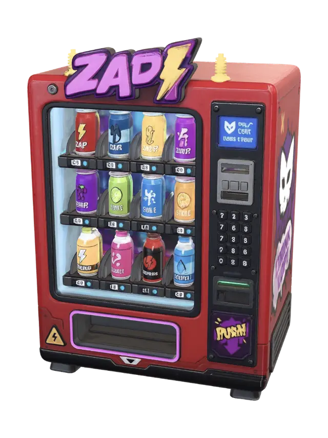 Zap Vending Machine - Promotion 3D model, vytvořený pomocí AI