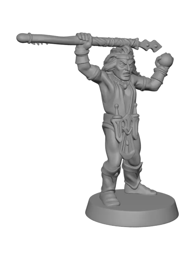 3D model for Dwarf with Polearm