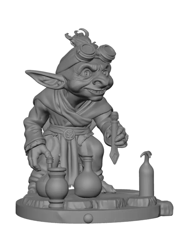 3D model for гоблин-алхимик , стилистика миниатюр подземелья и драконы