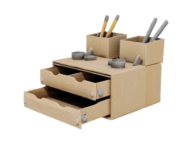 This versatile design will feature stackable and interlocking modules, each… - Ecofriendly 3D model, vytvořený pomocí AI
