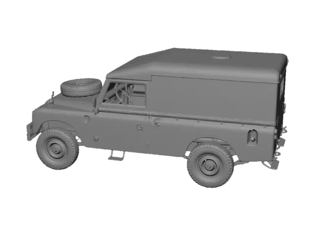 3D model for Vintage Red Cross Ambulance