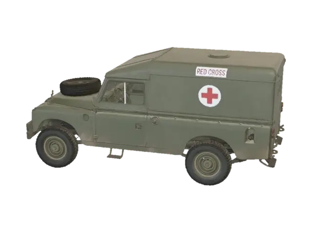 3D model for Vintage Red Cross Ambulance