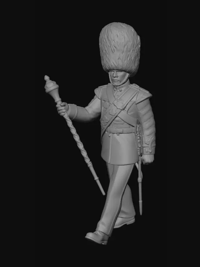 3D model for Bearskin Guard with Mace