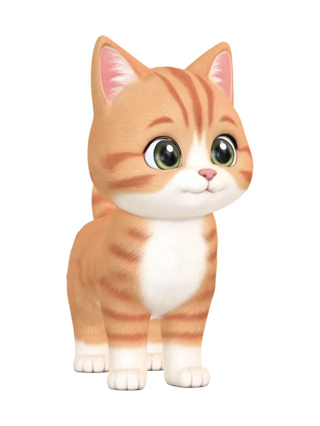 Modello 3D Ginger cat - Stray, generato dall’IA