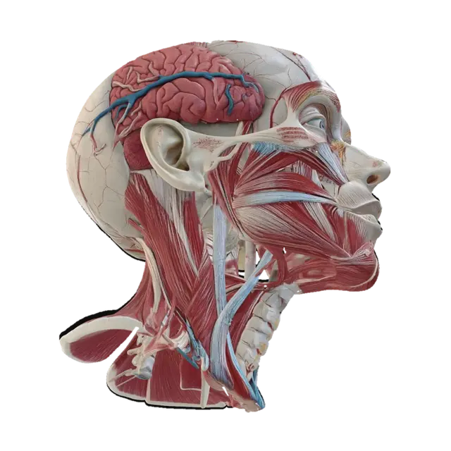 3D-модель Human Head and Neck Anatomy – Musculature - Anatomystudy, сгенерированная ИИ