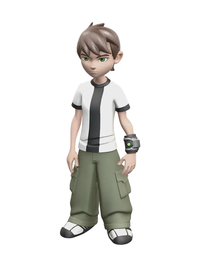 Low-Poly Ben 10 - Ben10 3D model, vytvořený pomocí AI