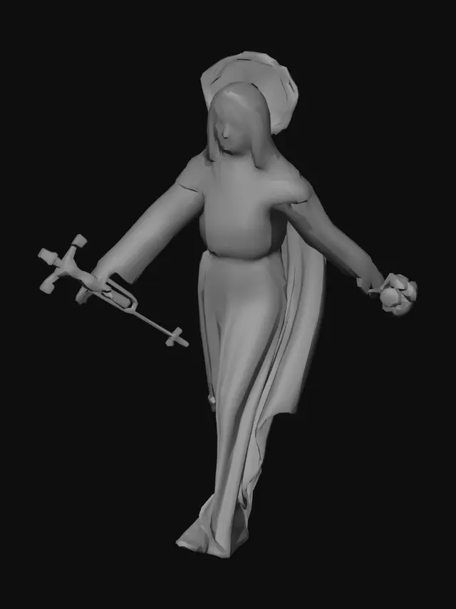 3D model for Saint With Cross and Roses